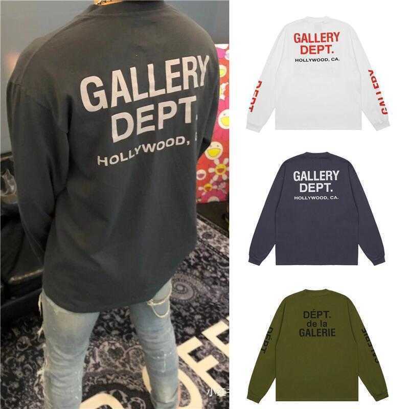 

High quality Gary dept letter printed cotton fog High Street Long Sleeve T-Shirt bottom shirt boys and girls student trend, White