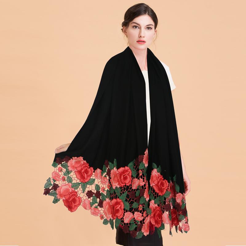 

Scarves Winter 100% Wool Scarf Women Luxury 2021 Warm Shawls And Wraps For Ladies Pashmina Bride Bridesmaid Pure