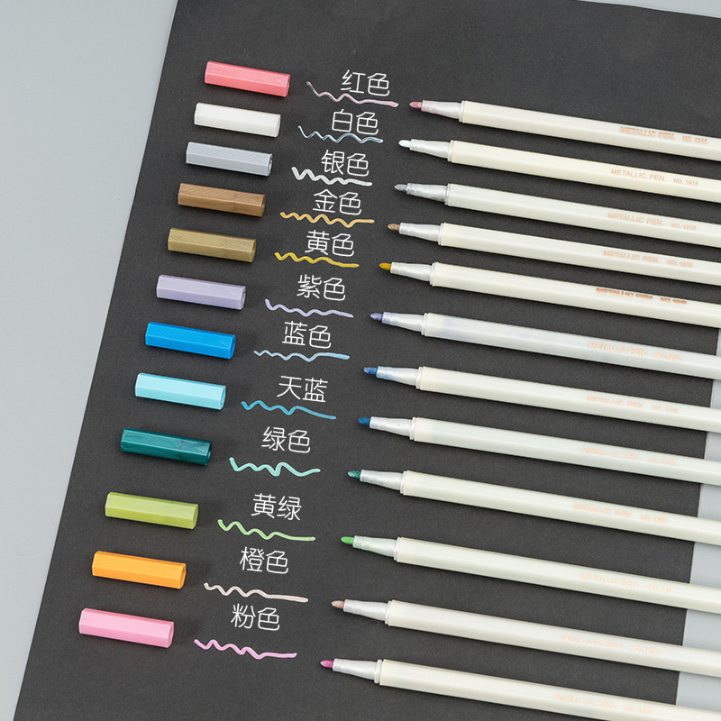

Markers 12 color metal paint DIY photo album color writing note number