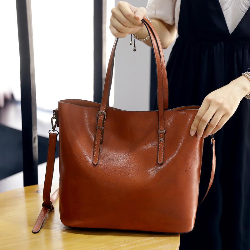 

Duffel Bags 2021 Women's Fashion Trends, Waxed Leather Tote Bag, Messenger Shoulder Bag Handbags Women Designer Backpack