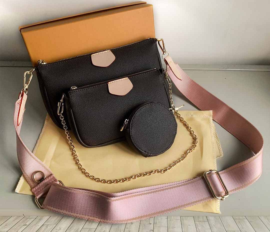 

2021Top quality woman luxurys designers crossbody bags wallet backpack handbags purses card holder bag shoulder tote mini 3-piece set Evening bags, Brown