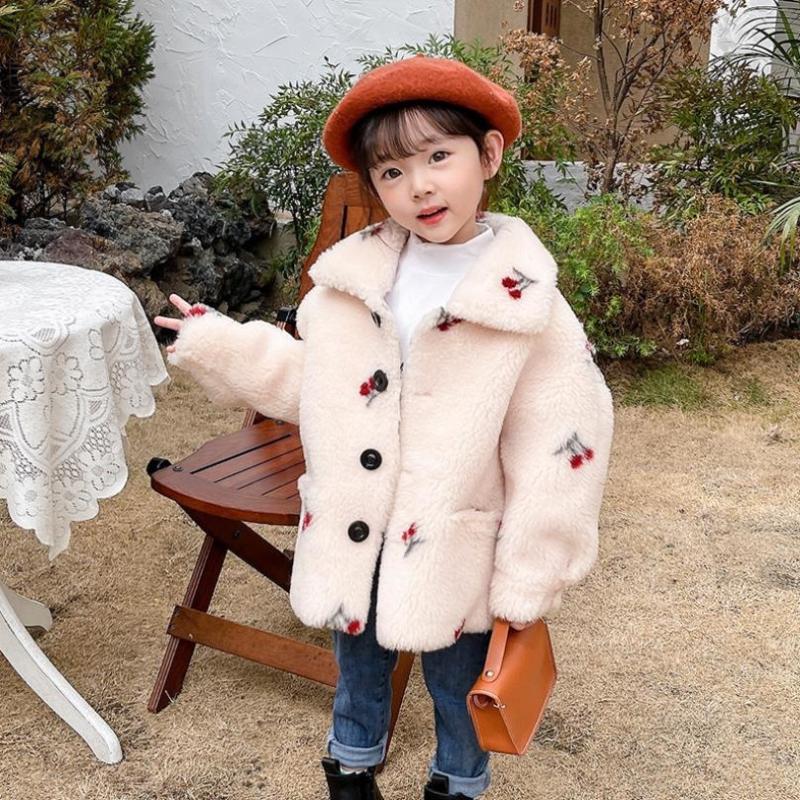 

Jackets Real Lambswool Fur Coat Winter Casual Sheep Shearing Plush Warm Outerwear Granules Cashmere Kids Clothing Overcoat A795, Blue;gray
