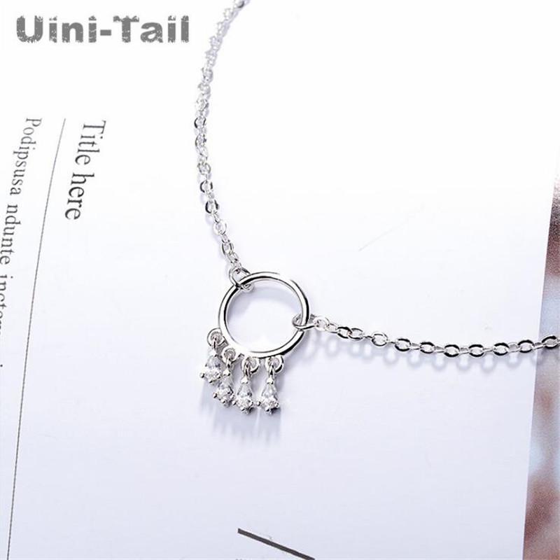 

Uini-Tail 925 Sterling Silver Dream Catcher Bracelet Literary Small Fresh Fashion Tassel Accessories ED735 Link, Chain