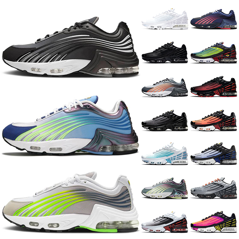

2021 Women Mens Tn Plus 2 Tuned 3 Running Shoes GS Hasta Deep Royal Blue College Grey Trainers Sneakers Size 36-45, #1 mesh triple white 36-45