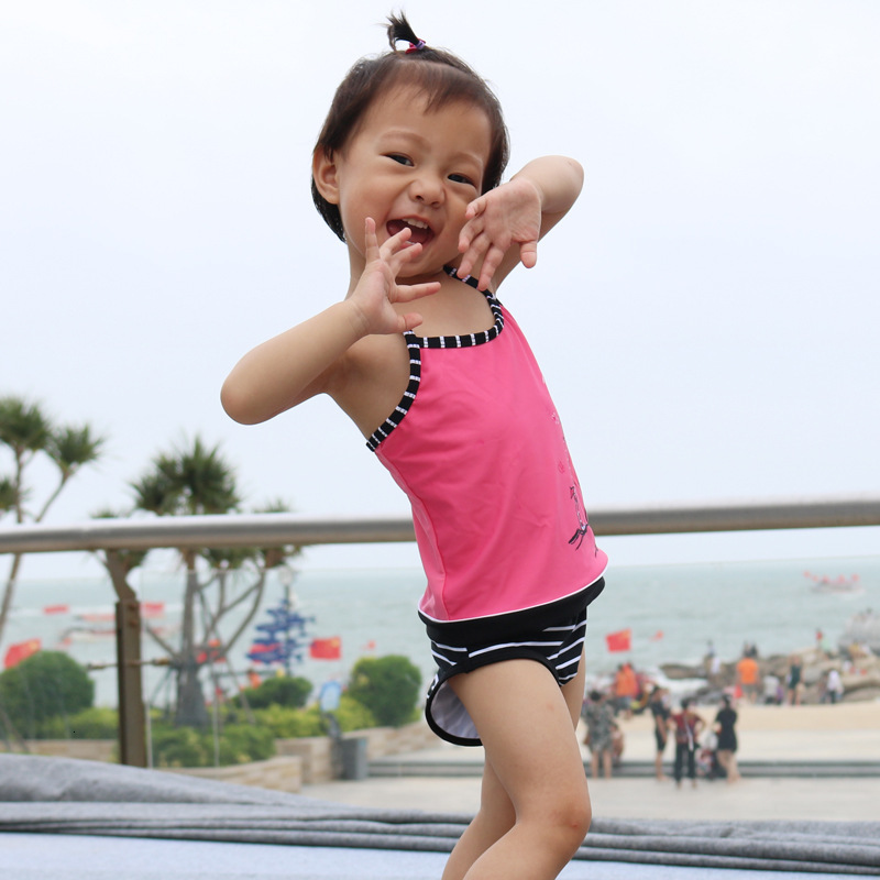 Flamingo Bikini Ins Girls Children&#039;s Suit Baby Sling Swimsuit-image-678364212