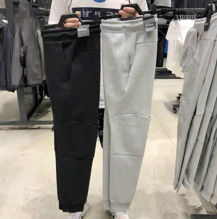 

European American style Tech Fleece Sport Pants Space Cotton Trousers Men Tracksuit Bottoms Mens Joggers Tech Fleece Camo Running pants, Black