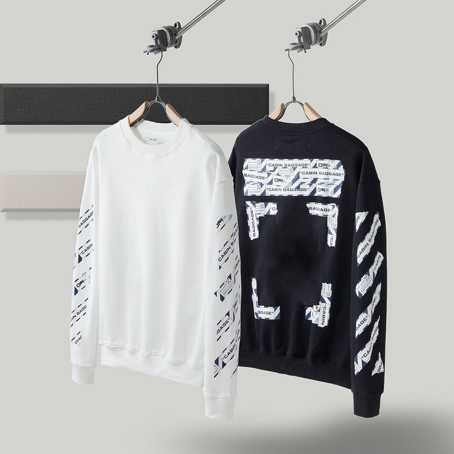 

2022 Men women Europe and the United States street Hoodies OFF coated arrow crowned striped loose hoodie cotton sweater WHITE jacket pullover