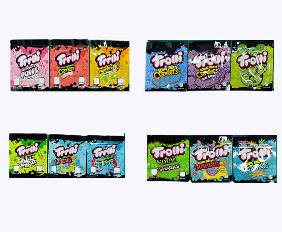 

TROLLIS TRILLIS bag mylar package gummies pouch 600mg 6 colours