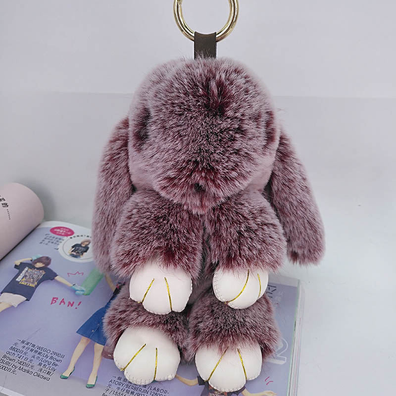

Cute Rabbit Puffy Key Chains Handmade Bags Pendant Fashion Jewelry Ornament Car Keychain New Year Gifts Kids Toys