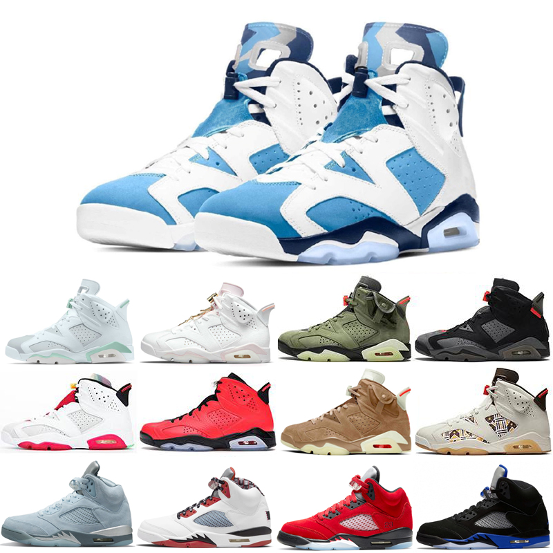 

UNC men basketball shoes 6s Gold Hoops Aleali May Carmine British Khaki black cat New Bred mens trainer fashion size 36-47