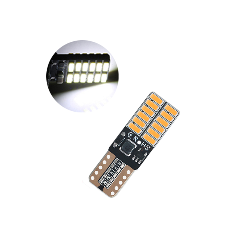 

50Pcs White T10 12V W5W 4014 24SMD LED Canbus Error Free Car Bulbs For 192 168 194 2825 Clearance Reading Lamps License Plate Lights