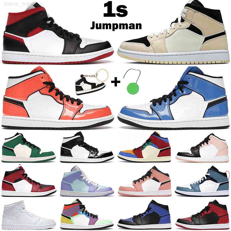 

jumpman 1s men women basketball shoes mid 1 Signal Blue Turf Orange White Shadow Carbon Fiber Hyper Royal Paint Drip mens trainer sneakers