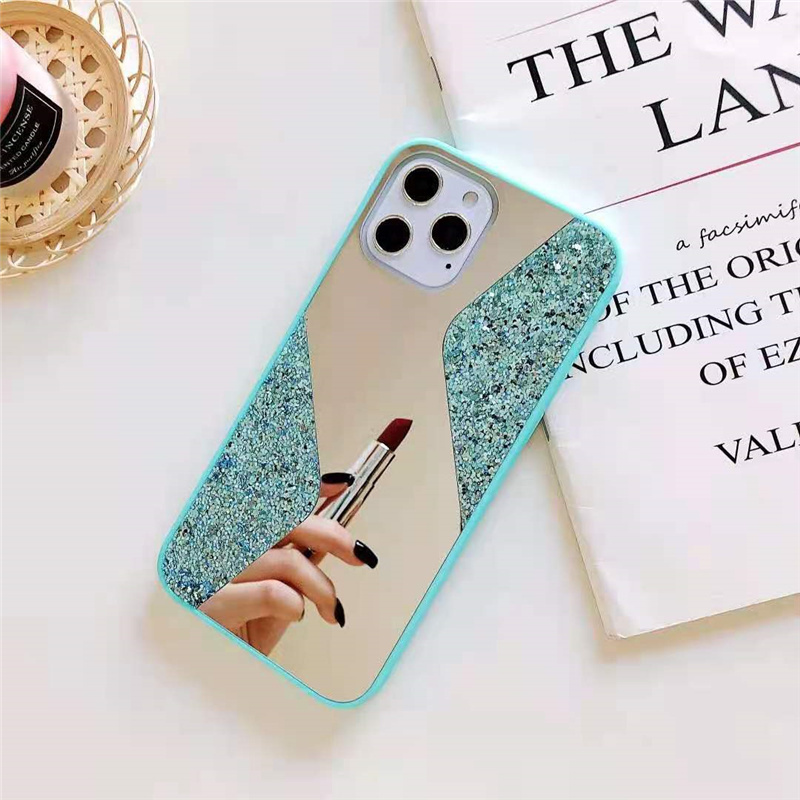 7Colors In Stock S Shape Mirror Glitter Phone Cases Mobile Phones Case Cover For iPhone 13 12 Mini 11 Pro Max X XS XR 7 8 Plus Samsung S20Ultra S-image-684252084