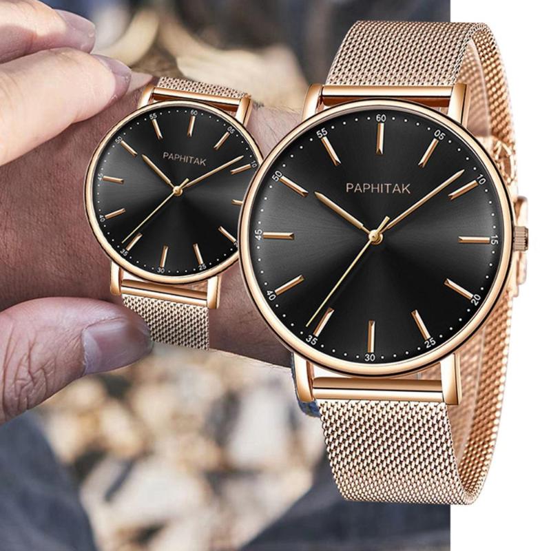 

Wristwatches 2021 Reloj Hombre Men's Watches Gold Men Luxury Quartz Fashion Leather Strap Simple Student Watch Relogio Masculino