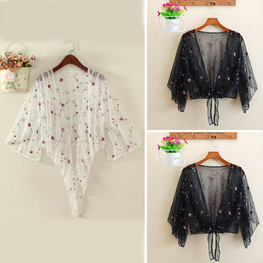 

womens and blouses sweaters summer floral blouse shirt cardigan thin outwear hollow out cover up blusas femininas elegante, White;black