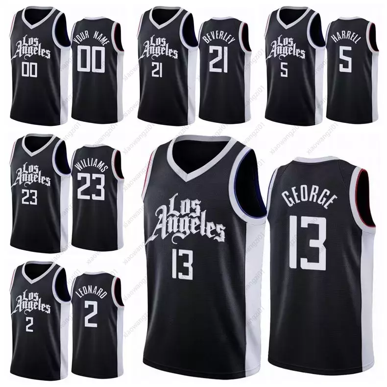 

Stitched Big Yards S-6XL Mens 2 Leonard Basketball Jersey Paul 13 George Lou 23 Williams Jerseys City 2021/22 Black Edition Custom, Black;red