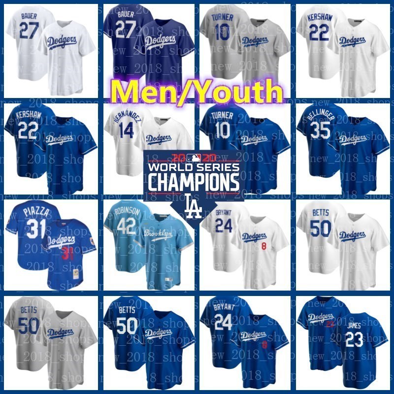 

Los Chris Taylor Angeles Jersey Dodgers Mookie Betts Trevor Bauer Cody Bellinger Clayton Kershaw Justin Turner Corey Seager Baseball ROBINSO, Blue;black