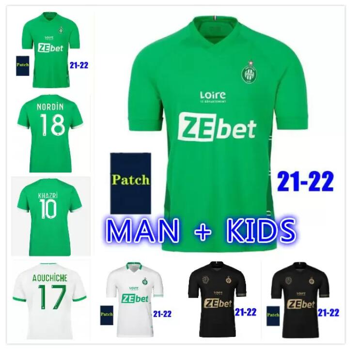 

21 22 as Saints-Etenne soccer jersey 2021 2022 etienne maillot de foot asse KHAZRI AOUCHICHE BOUANGA HAMOUMA Youssouf ABI CAMARA adult kids, Home kids