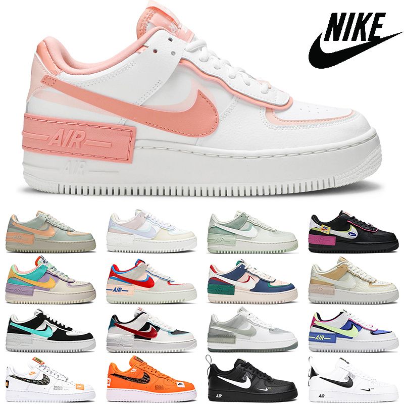 

Nike Air Force 1 Shadow White Coral Pink women running shoes Pale Ivory Cotton Candy Mystic Navy womens trainer sneakers, Barely green crimson tint
