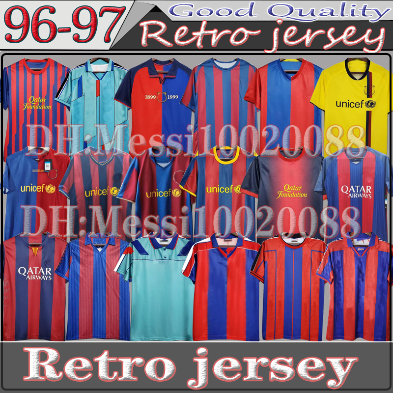 

92 95 96 97 Classic MESSI Retro Soccer jersey 06 07 08 09 11 12 Guardiola Home Away Thailand Quaersey Stoichkov 2006 RONALDINHO 98 99 RIVALDO Football Shirt, (10 11)