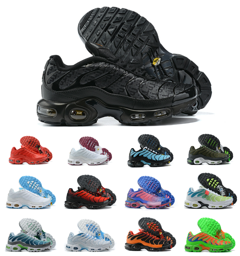 

2021 tn plus running shoes mens black White Volt Glow Hyper blue pink Oreo women Breathable sneaker trainer outdoor sport fashion size 36-46