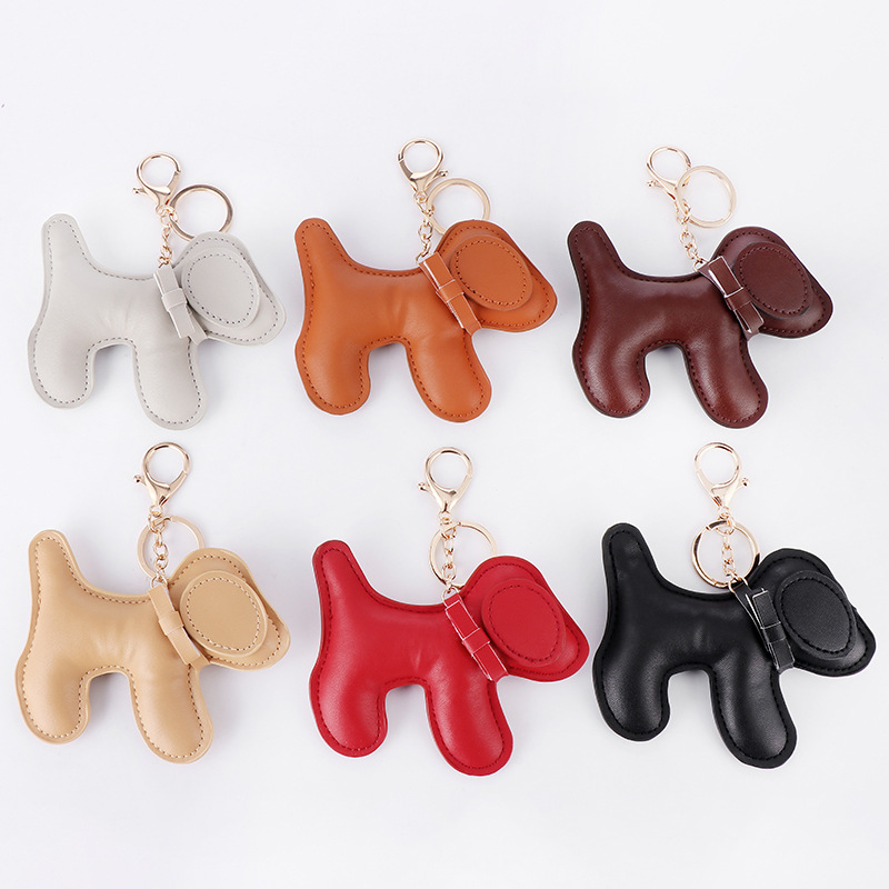 

Cute Dog PU Leather Keychain Fashion Women Handbag Pendant charm Bag Accessories 6 COLORS