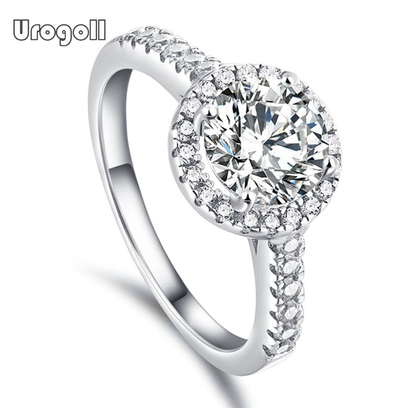

Cluster Rings Fine Jewelry Ring Women 925 Sterling Silver Zirconia Rhinestone Trendy Shine Wedding For Bride Gift, Golden;silver