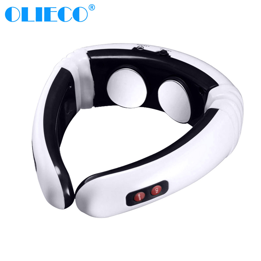 

OLIECO Electric Neck Pulse Massager Cervical Vertebrae Relaxing Far Infrared Heated Pain Relief Device Vibration Massage Machine