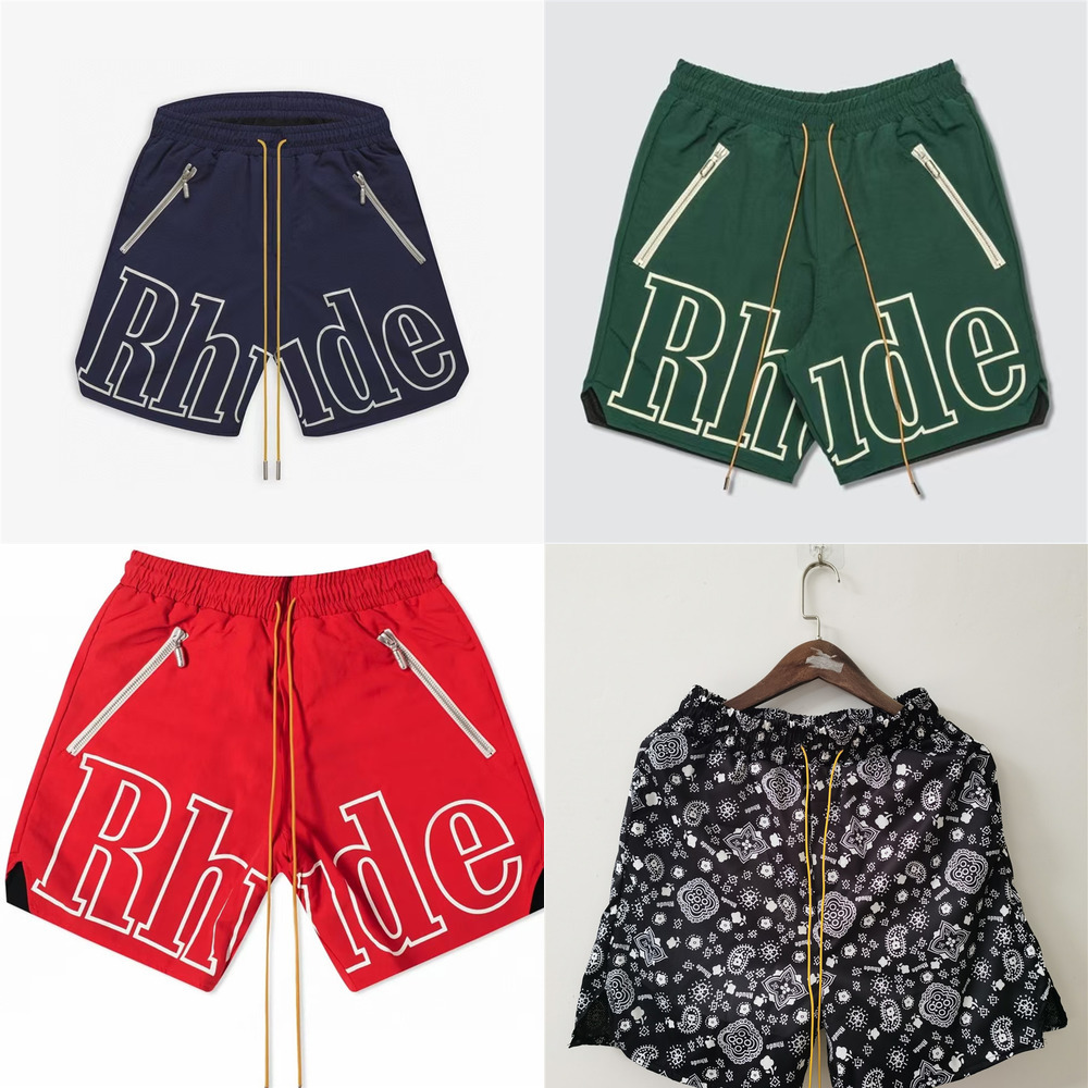 

Rhude Soft Breathable Rhude Shorts Men Loose 1:1 High Quality Mesh Nylon Rhude Shorts X0628, White;black