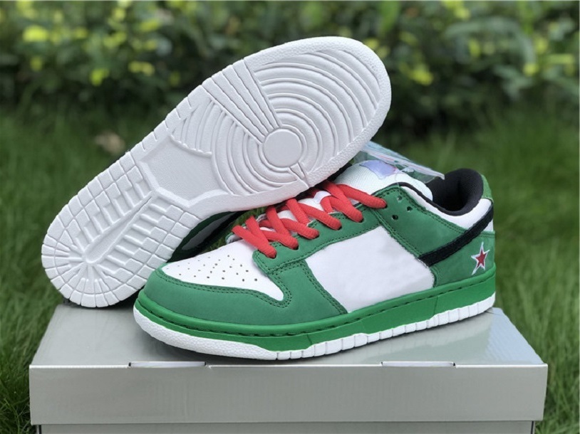

304292-302 SB low dunk Heineken classic men women Boots shoes high quality outdoor sports sneakers size 36-46 with box, With original shoe box