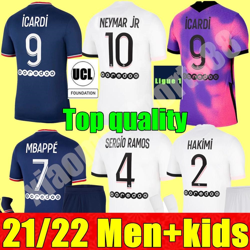 

21 22 Paris Soccer Jerseys ICARDI Men + Kids Kit 2021 2022 home away 4th MBAPPE DI MARIA KEAN Football Shirt MARQUINHOS VERRATTI Youth boys Set Uniforms