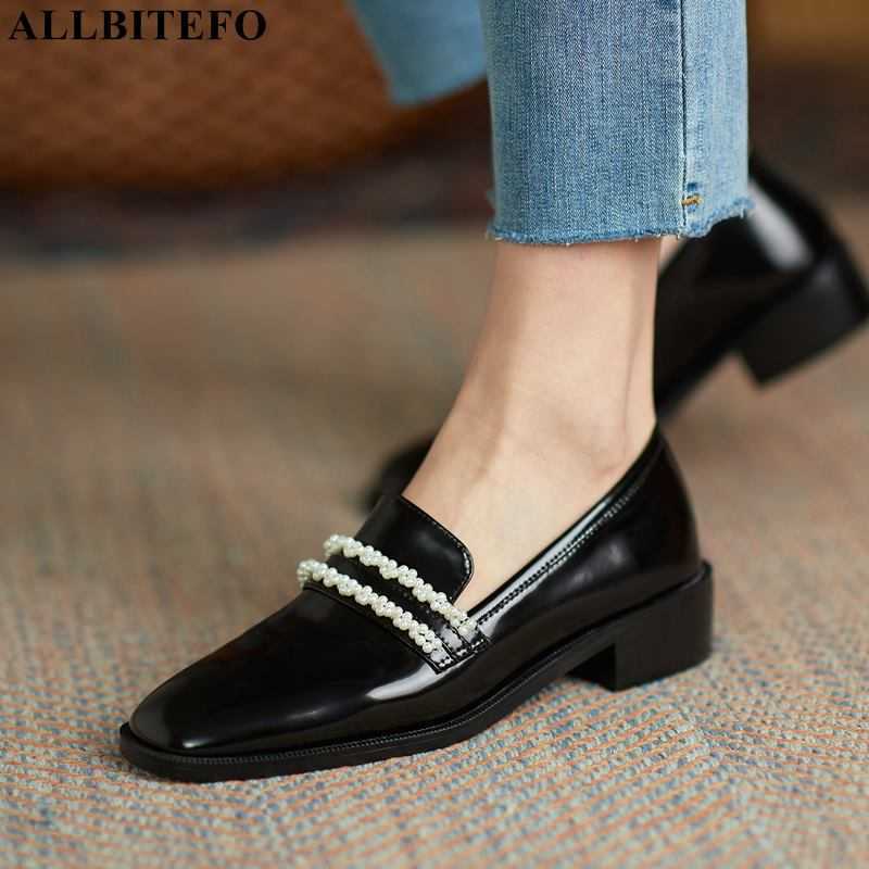 

ALLBITEFO fashion brand high heels genuine leather office ladies shoes autumn/spring women high heel shoes alons hauts femme 210611, As picture