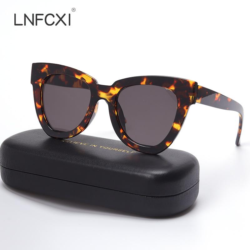 

Sunglasses LNFCXI Fashion Large Frame Cat Eye Women Designer Vintage Sun Glasses For Gafas De Sol Uv400