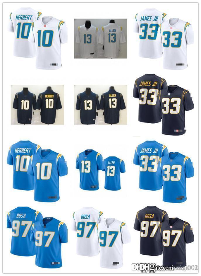

Mens Womens Youth Football Jerseys Los Angeles Chargers 97 Joey Bosa 13 Keenan Allen 33 Derwin James 10 Justin Herbert customs P, Black;red