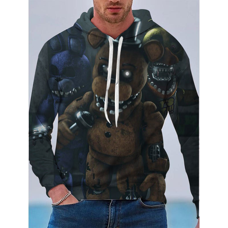 

Halloween Strange bear Pattern Men s 3D Printing Hoodie Visual Impact Party Top Punk Gothic Round Neck High Quality American Sweatshirt Hoodie, Black