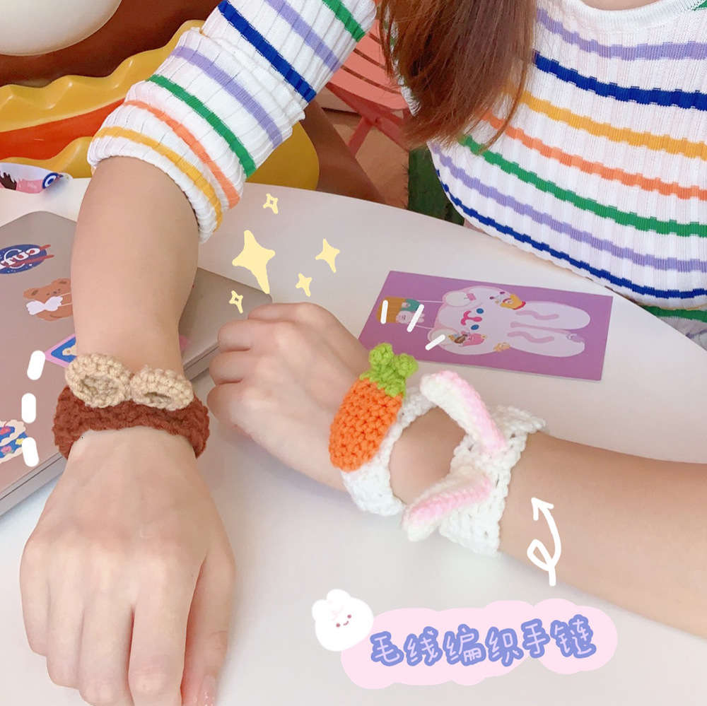 

Valentine's Day gift hand woven rabbit carrot Bracelet rope lovely girl, Golden;silver