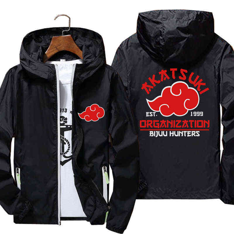 

Anime Akatsuki Thin Reflective Sunscreen Windbreaker Skin Coat Zipper Men Hooded Jacket Cycling Camping Pilot Oversized 7XL Y1106, Green