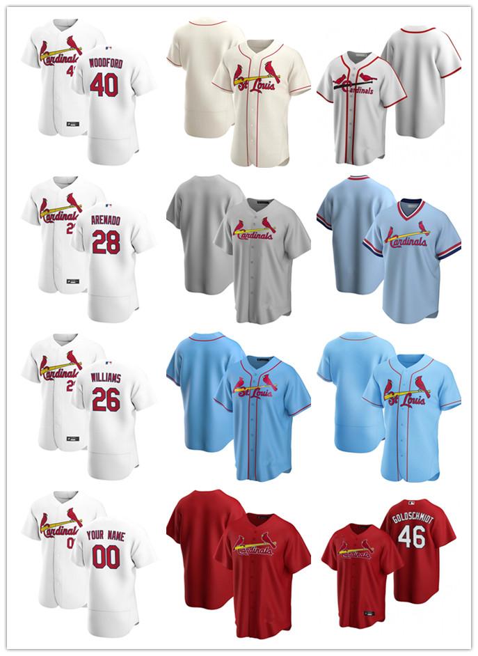

Custom Jersey Mens women youth St. Louis Cardinals 28 Nolan Arenado 46 Paul Goldschmidt 26 Justin Williams 40 Ja, Blue;black