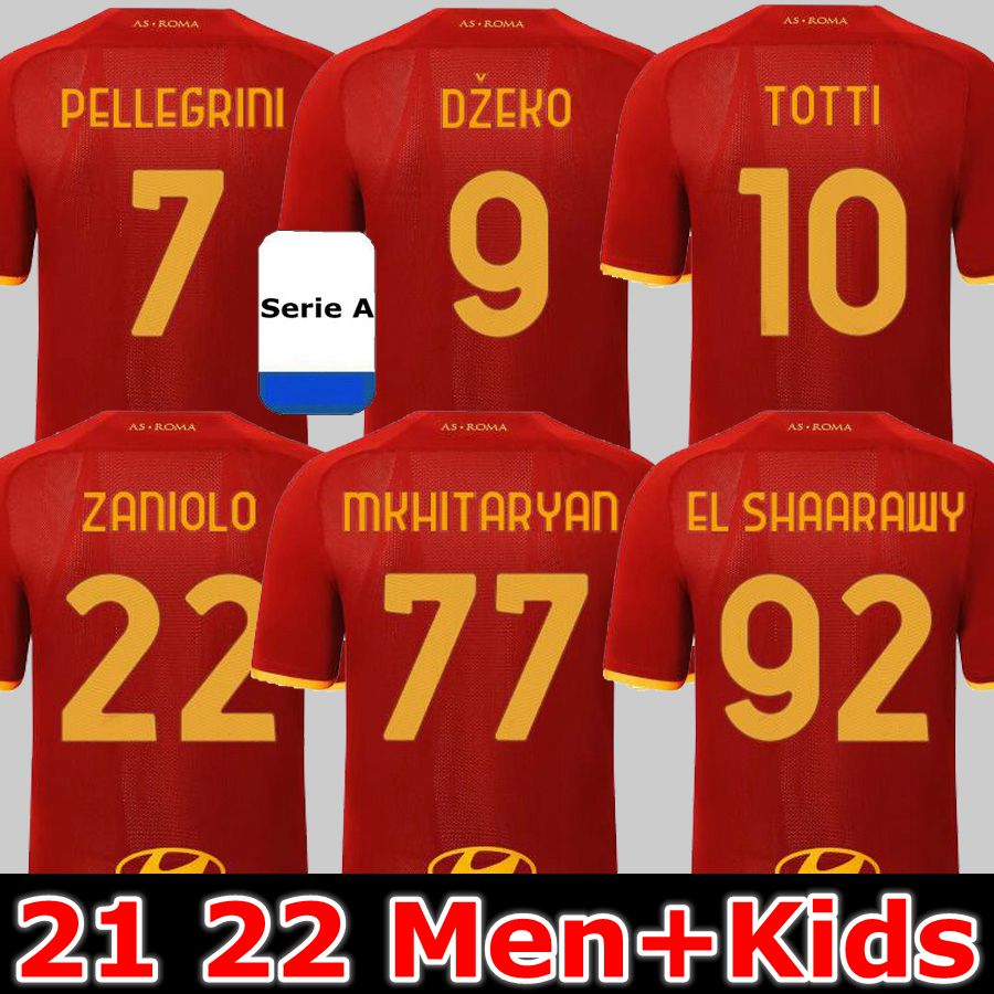 

roma Soccer jersey ZANIOLO DZEKO PASTORE rome TOTTI KLUIVERT KOLAROV 21 22 football shirt 2021 Men + Kids kit uniforms maillot PELLEGRINI FLORENZI KALINIC, 21 22 home jersey
