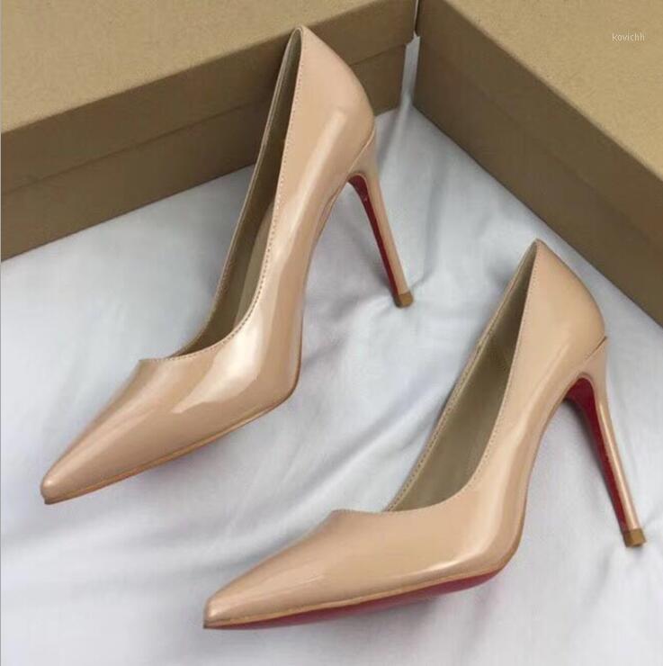 

Women Shoes Red High Heels Sexy For Wedding Super (8cm-up) Genuine Leather Pointed Toe Black 44, Red sole2