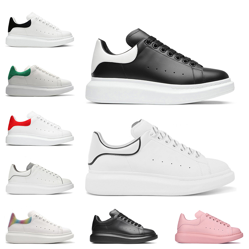 

Top Quality Women Mens Luxury Designer Shoes McQueens Leather White Black Red Green Flat ACE Platform Sneakers Pink Beige Oversized Alexanders Casual Trainers, C50 black suede 36-44
