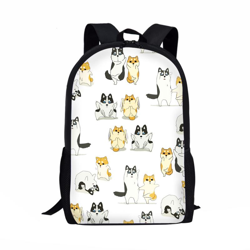 

Cartoon Husky Print Kids Backpack Student School Bag For Teenager Boys Children Girls Bookbag Satchel Schoolbag Mochila Infantil Bags