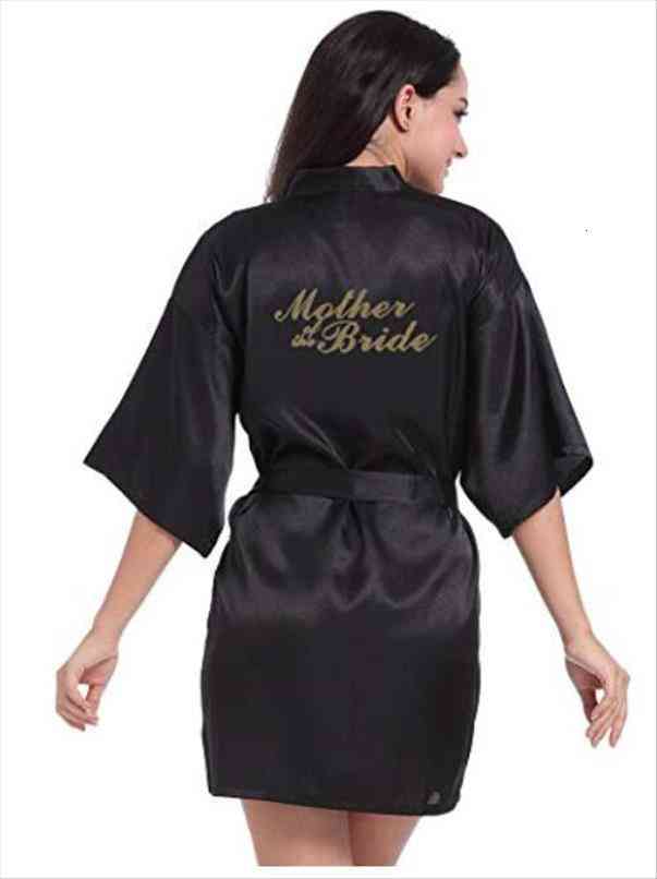 

Sexy Black Robe Women Short Bride Bridesmaid Kimono For Wedding Party Sister Of The Bride Mother Of The Robe, Black;red