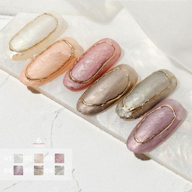 

Nail Gel Irregular Design Shell Thread Polish Elegant Pearl Luster Manicure Gels Art Salon Equipments, Red;pink