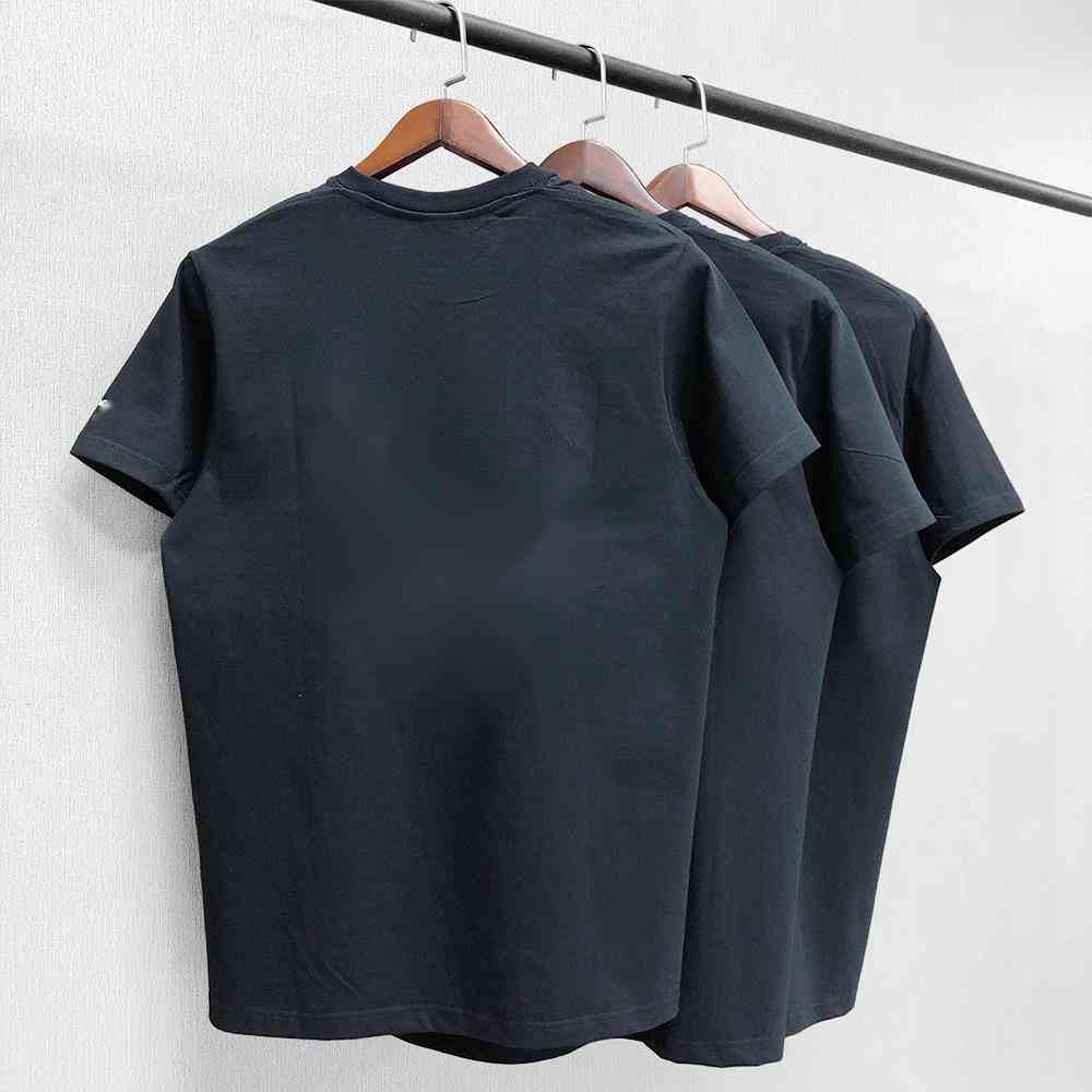 

High Quality Cotton 100%men' and women' cotton t-shirts new products hip hop Street essentials tshirt round neck loose short sleeves, Black