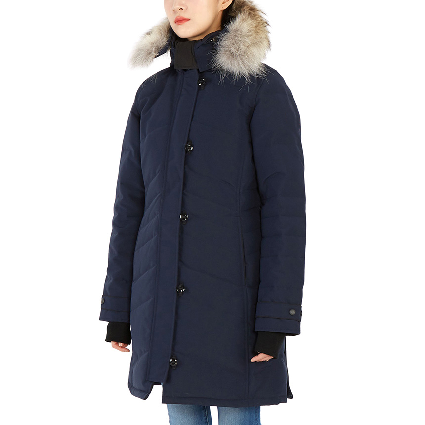 

Canada Women Lorette Long Parka designer High Quality Chaqueton Hooded Fur Down Jacket Chaquetón Outdoor Windproof and warm goose coat Doudoune, Black