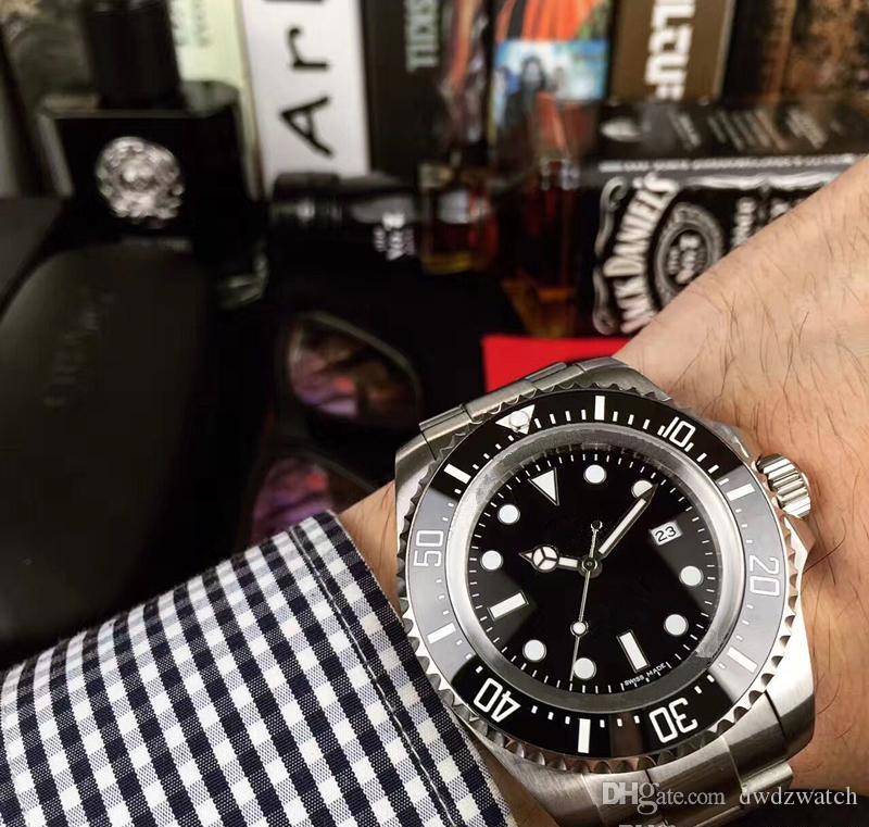 

With original box Luxury SEA-DWELLER D-blue Ceramic Bezel Sapphire Men 44mm Mens Watch fashion Automatic Movement Mechanical Glide Lock Clasp btime, Style 2 original box + watch