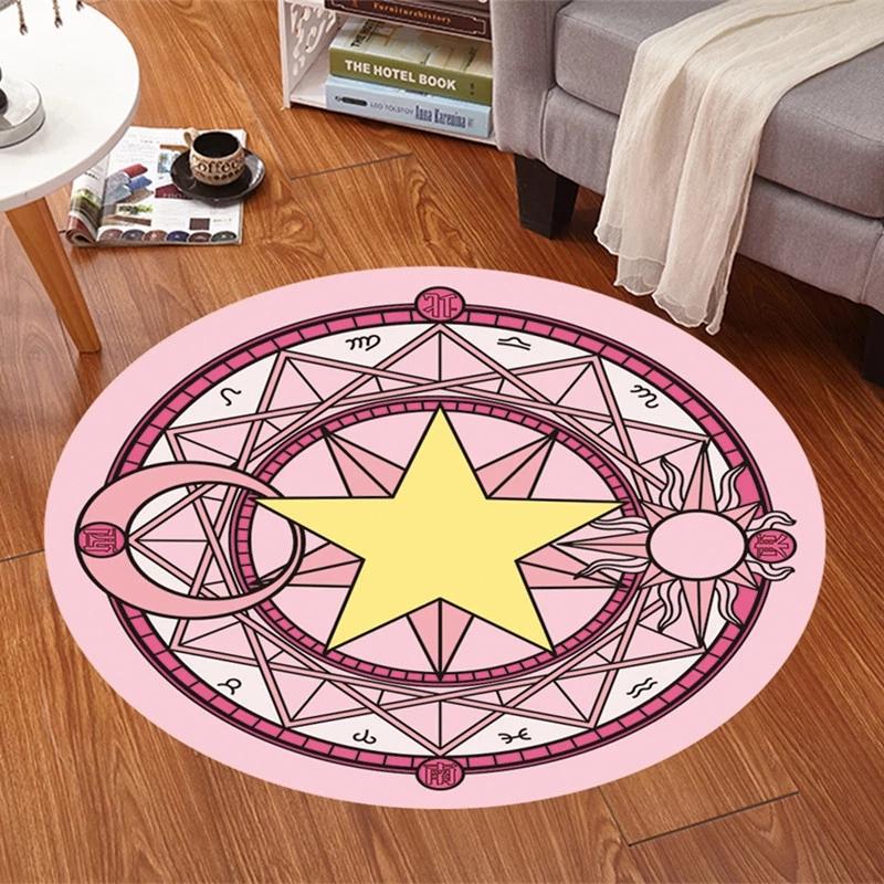 

Carpets Anime Rug Card Captor Sakura Mat Magic Array Carpet Doormat Antislip Plush Princess Living Room Decor Girls Coffee, No2