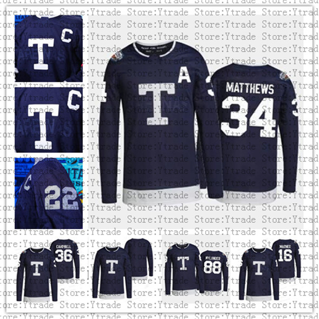 

Auston Matthews 2022 Heritage Classic Jersey Mitchell Marner Jason Spezza Jack Campbell John Tavares William Nylander Morgan Rielly Navy Hockey Jerseys, As
