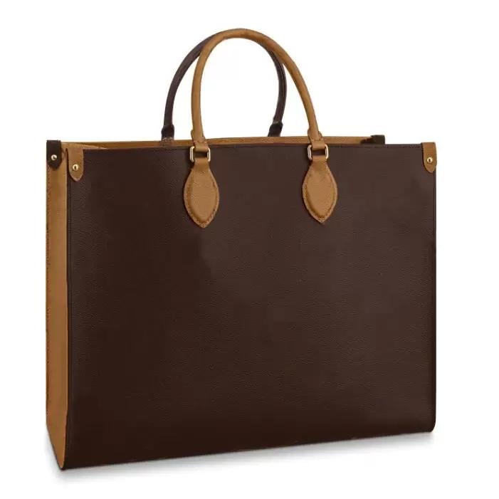 

Luxury Designer Bags Women Onthego Handbags Purse Flower Totes Bag Ladies Casual Tote PVC Leather Shoulder Bags Female Big handbag, Brown
